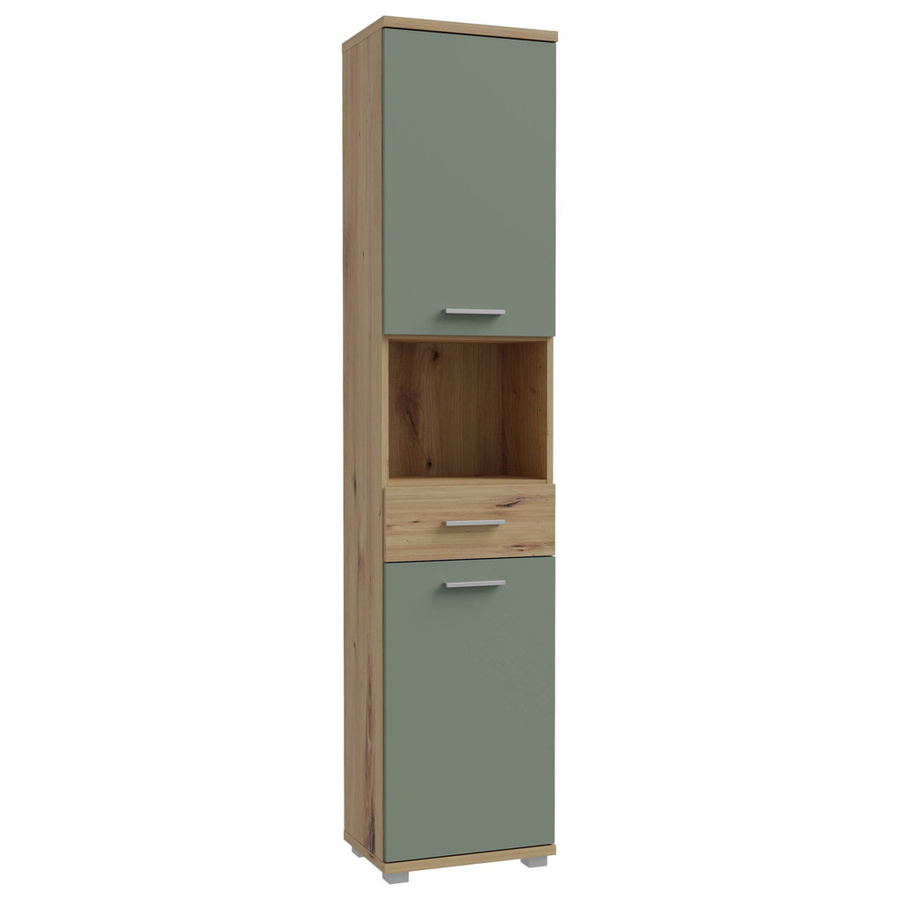 Hochschrank Champ Badschrank Eiche Artisan Nachbildung in Salbei B/H/T: 40 x 184 x 29 cm - Bild 2