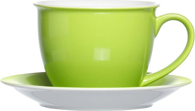 Ritzenhoff & Breker Milchkaffee Tasse Doppio mit Untertasse, Grün, 350 ml - Bild 1