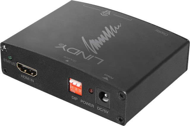 Lindy HDMI 4K Audio Extractor mit Bypass in Schwarz für HDMI, Optisch und 3,5 mm Klinke - Bild 1