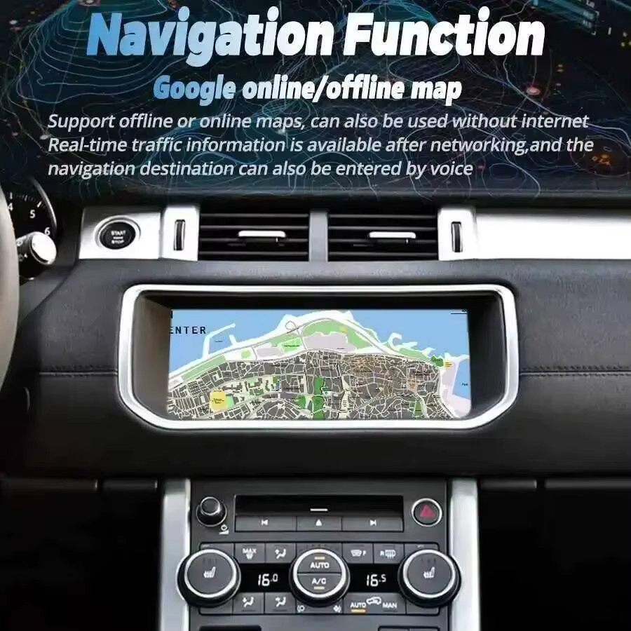 NAVIRIDER Android Multimedia-Autoradio mit GPS-Navigation und Carplay für Land Rover Evoque L538 (2012-2018), Schwarz - Bild 4