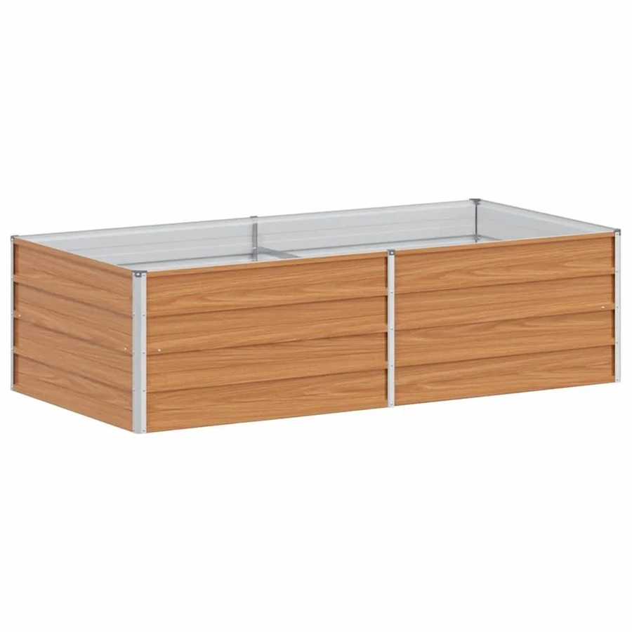 vidaXL Hochbeet aus verzinktem Stahl in Hellbraun, B: 160 cm, T: 80 cm, H: 45 cm - Bild 2