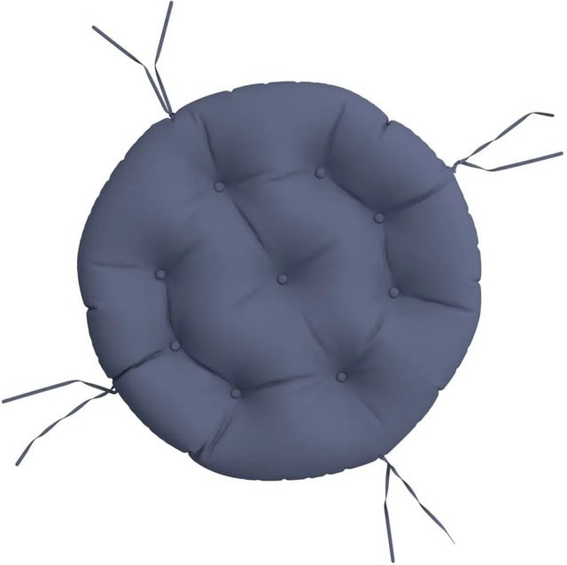 vidaXL Rundes Kissen aus Oxford-Gewebe in Marineblau, Durchmesser: 60 cm, Höhe: 11 cm - Bild 1