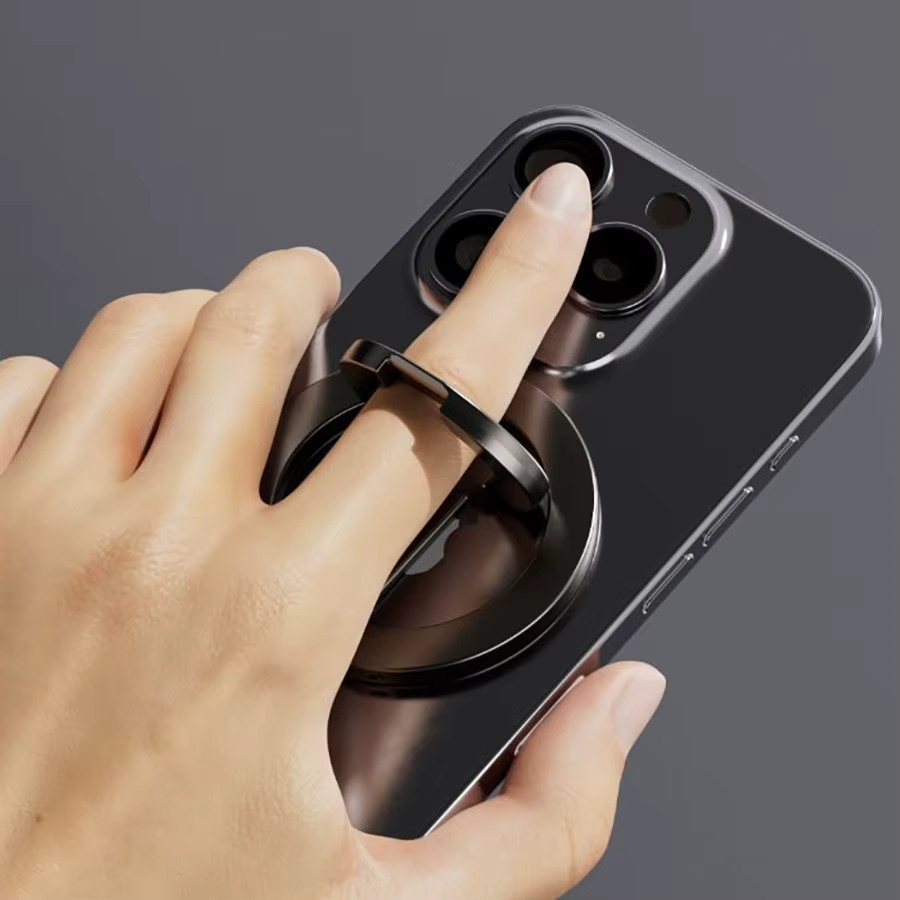Doppelseitiger magnetischer MagSafe Telefonringhalter und Ständer für iPhone 17/16 in Schwarz und Lila - Bild 2