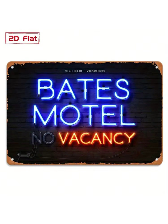 CIFBUY Metall-Wandkunst Bates Motel No Vacancy Schild im Vintage-Neon-Stil als hängende Dekoration für den Außenbereich, B/H: 30 x 20 cm - Bild 4