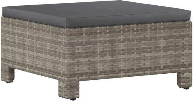 vidaXL Gartenhocker Cube aus Poly Rattan mit Kissen in Grau - Bild 1