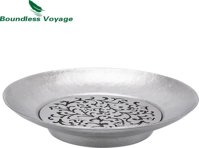 Boundless Voyage Titan-Teetablett Ti3201D, abnehmbares und wärmeisolierendes Tee-Werkzeugset, rund, silber - Bild 1