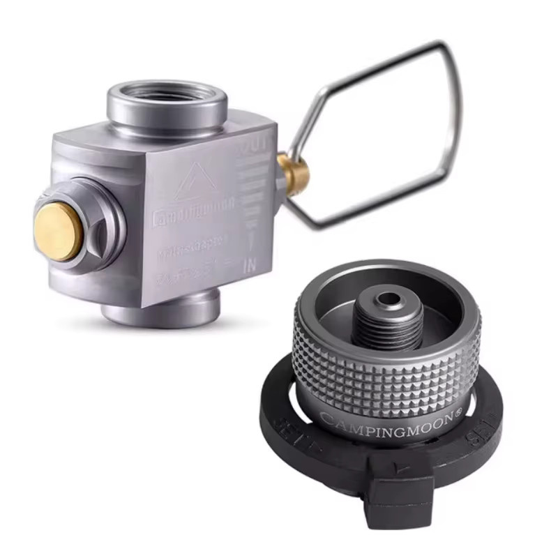 CAMPINGMOON Butan-Gaskocher-Adapter in Silber für Camping und Backpacking - Bild 2