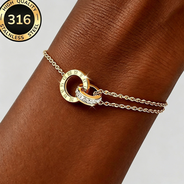 LUXUKISSKIDS Armband, vergoldetes Edelstahl, Zirkonia, Damen, Mädchen - Bild 1