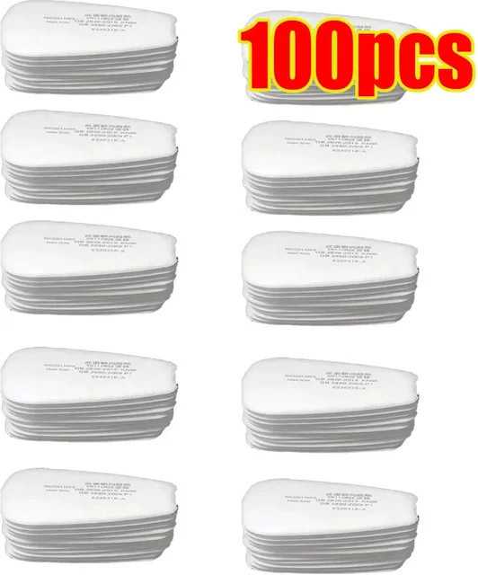 10er Pack Staubpartikelfilter 5N11 Vorfilter aus Baumwolle in Weiß für 6000/7000 Staubgasmasken und chemische Atemschutzmasken - Bild 1