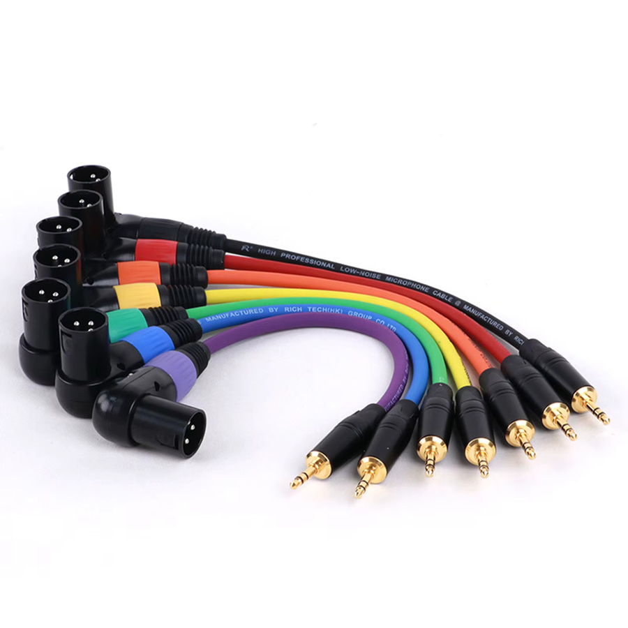 GuerGuo XLR 3-poliger Stecker auf 3,5 mm Klinke Stereo TRS Adapter Kabel in Blau und Bunt - Bild 2