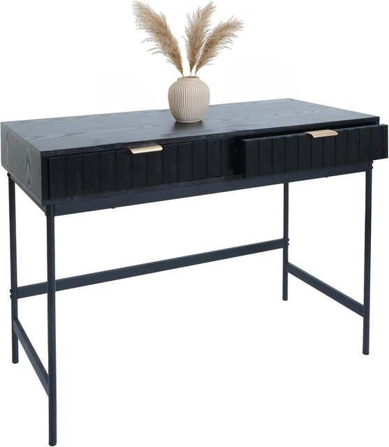 Konsolentisch MCW-O41 Industrial mit Schublade in Holzoptik Schwarz, B/T/H: 100 x 40 x 85 cm - Bild 1