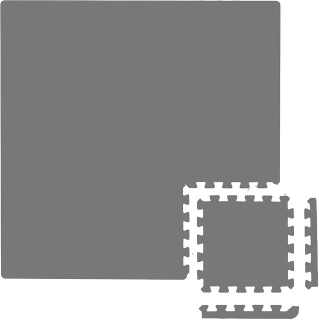 LittleTom Spiel- & Krabbelmatte aus EVA-Schaumstoff, 9-teiliges Puzzlematte Set für das Kinderzimmer, Grau, B/T: 30 x 30 cm - Bild 1