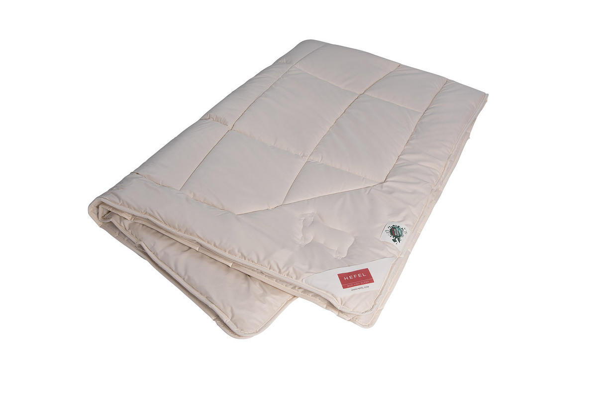 Hefel Bio-Wool Winterdecke aus Bio-Schafwolle und Baumwolle, Beige, B/T/H: 155 x 220 cm - Bild 1