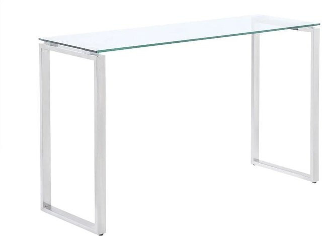 Vente-unique Konsolentisch Freya modern in Transparent und Silber mit Glasplatte und Metallgestell, Breite: 120 cm - Bild 1