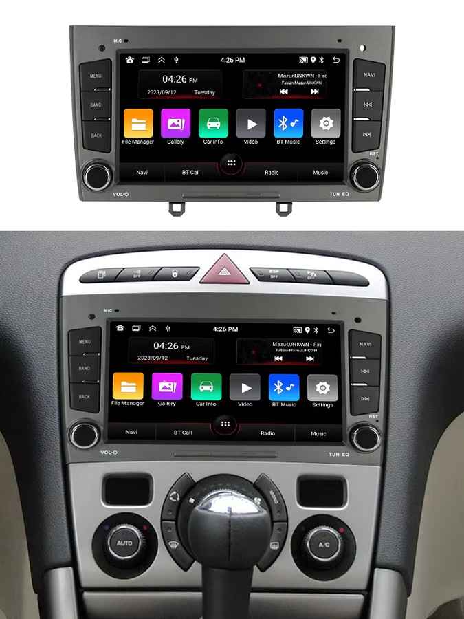 MEKEDE Wireless CarPlay Android Auto Autoradio für Peugeot 308 408 in Schwarz und Grau - Bild 6