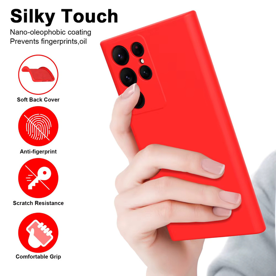 Flüssigsilikon Handyhülle für Samsung Galaxy S24 Ultra 5G S23 S22 S21 FE S20 Plus in Blau - Bild 2