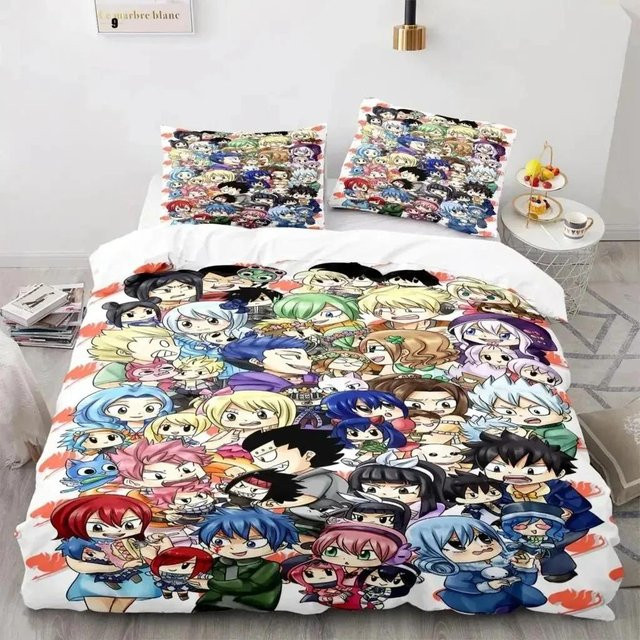 Bettwäsche-Set Fairy Tail Anime Natsu von Your Warm Home mit Bettbezug und Kissenbezug, Mehrfarbig, B/H: 135 x 200 cm - Bild 1