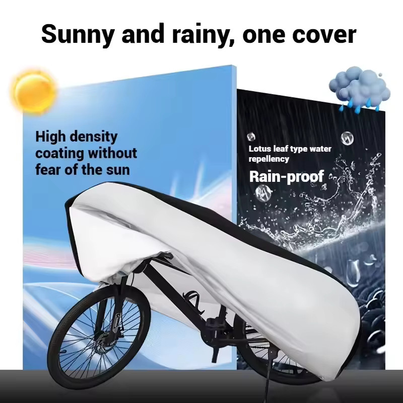 WRELS Fahrrad-Schutzhülle in Silber für den Außenbereich als wetterfeste Allwetter-Abdeckung gegen Regen, Sonne, UV, Schnee und Staub - Bild 2