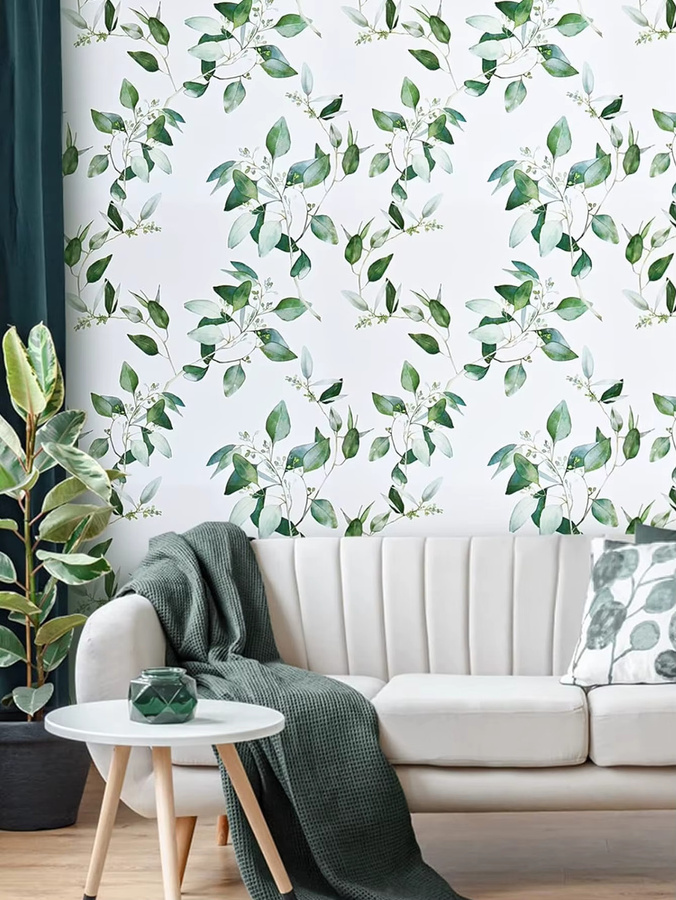 Selbstklebende Tapete von Wokhome mit Blumen- und Pflanzenmuster in Multicolour, wasserdichter PVC-Wandaufkleber im skandinavischen Design für Möbel und Schranktüren - Bild 3