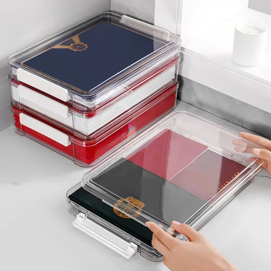 Transparente A4 Papier-Organisationsbox aus Kunststoff zur Aufbewahrung von Dokumenten und Zertifikaten - Bild 2
