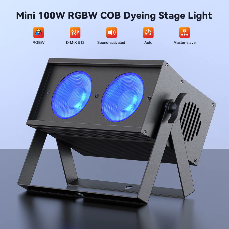 Yiflamefly 4er-Set RGBW COB LED Par-Scheinwerfer mit 100W, DMX Bühnenbeleuchtung Blinder Flutlicht in Schwarz - Bild 2
