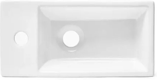 Swiss Aqua Technologies Handwaschbecken aus Keramik in Weiß mit Hahnloch links, B/T/H: 40,5 x 20,5 x 10,5 cm - Bild 1
