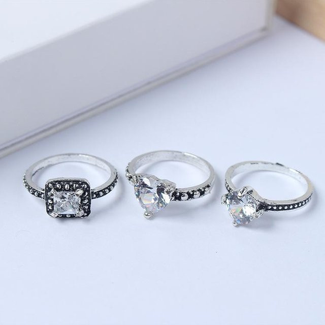 Allbestart Ring-Set, Kupfer, Zirkonia, gray, Damen - Bild 1