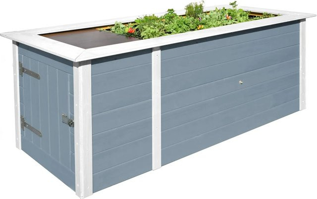WEKA Hochbeet mit Schrank aus Fichtenholz in Grau, B/H/L: 217,6 x 81 x 205 cm - Bild 1