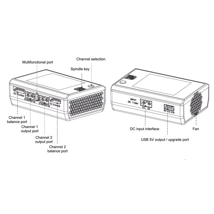 HOTA D6S 600W Dual-Channel RC Akku-Ladegerät Smart Balance Ladegerät für 2S-6S LiPo und LiHV in Schwarz - Bild 5