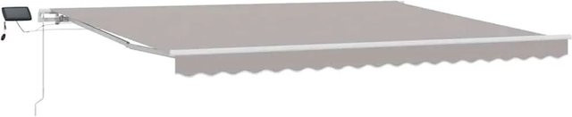 vidaXL Einziehbare Markise Hellgrau aus Stoff und Stahl, B: 450 cm, T: 300 cm, H: 165 cm - Bild 1