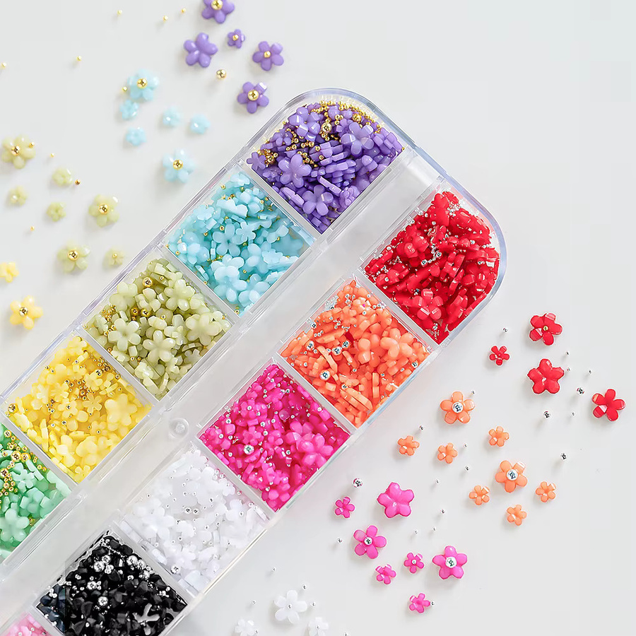 MingLee Nagel Charms Acryl Blume Mix Farben, Glänzend - Bild 4