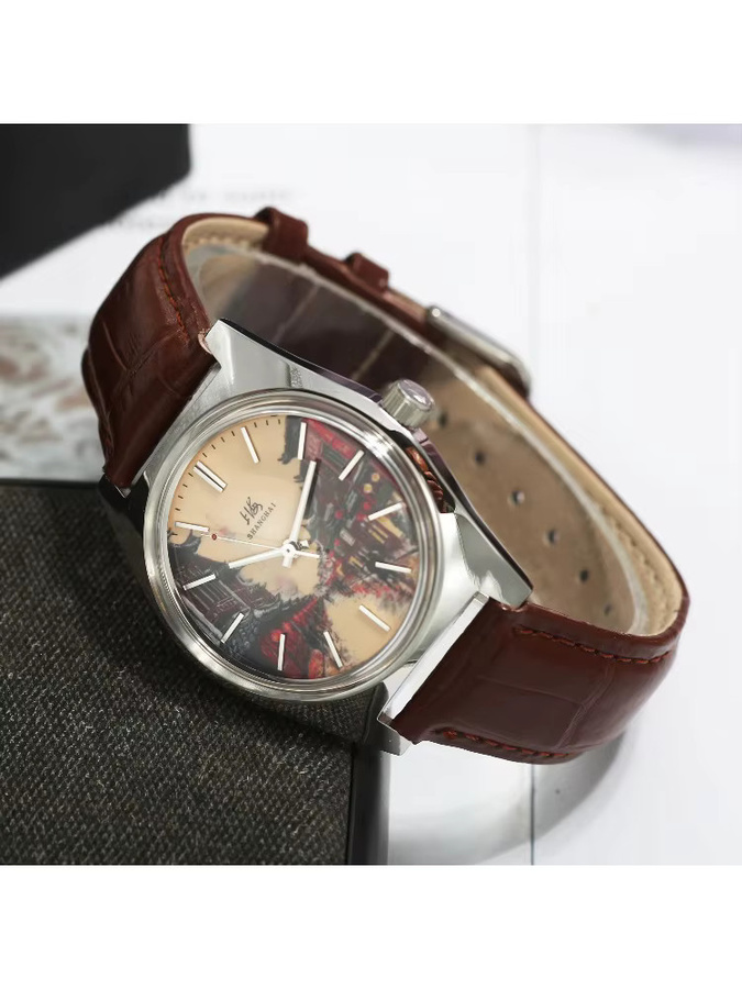 HEIMDALLR Armbanduhr, Handaufzug, 36 mm, Leder, Herren, Bunt, Vintage - Bild 7
