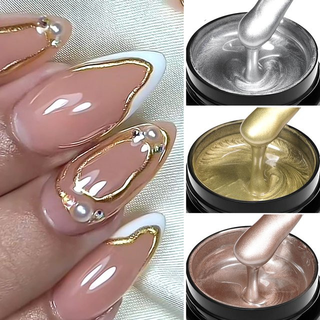 Four Lily Metallic-Malerei-Gel, Chrom, Gold, Silber, Roségold - Bild 1