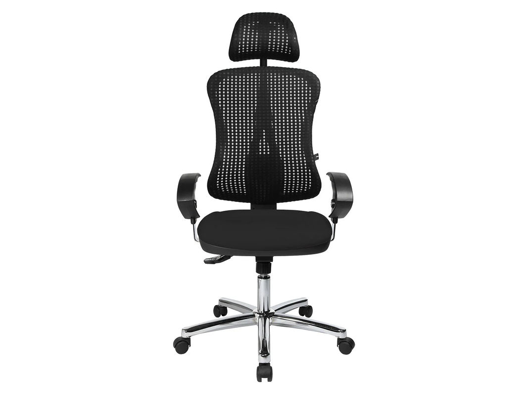 Topstar Profi Bürostuhl HJH SOLUTION DELUXE HEAD AL.U2 Drehstuhl mit Kopfstütze, Armlehnen und Netzstoff in Schwarz - Bild 3