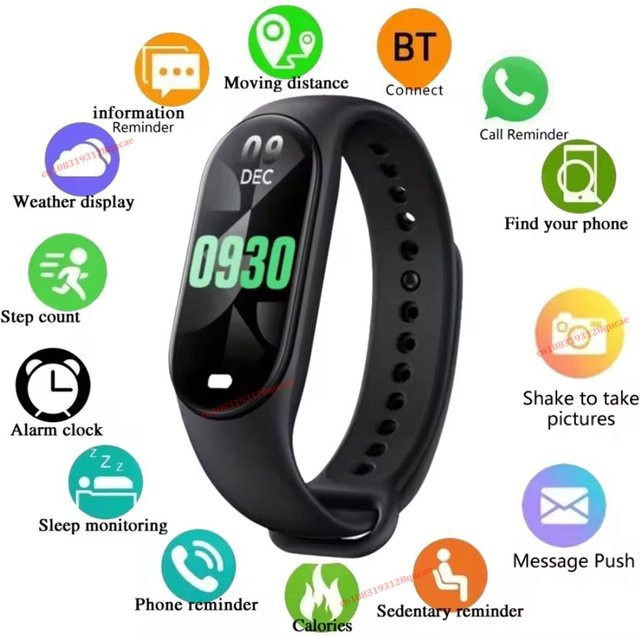 Ola Esporte Smartwatch M8 mit Bluetooth, Musiksteuerung und Fitness-Tracker in Rot - Bild 1
