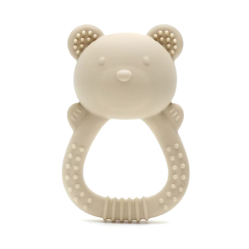 Moonpie Baby-Beißring in Bärenform aus Silikon mit Rasselfunktion, Rosa, BPA-frei - Bild 2