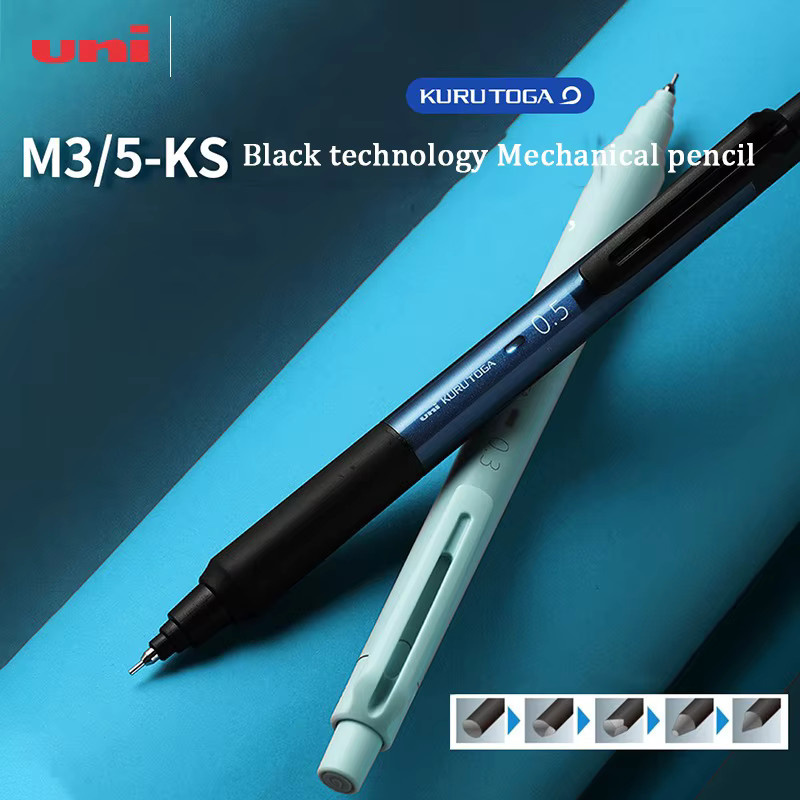 Uni Mitsubishi Kurutoga M3/5-KS Druckbleistift mit automatischer Minendrehung in Schwarz - Bild 2