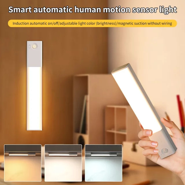 Ammtoo Wiederaufladbare LED-Lichtleiste mit Bewegungssensor und Infrarot-Magnetfunktion, 25 cm Länge - Bild 1