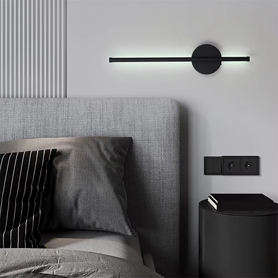 CETANT LED Wandleuchte Schwarz, dimmbar und wiederaufladbar, moderne Up-Down Wandlampe für Wohnzimmer und Schlafzimmer, Breite: 50 cm - Bild 1