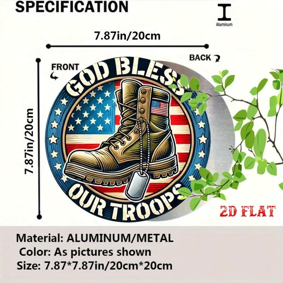 CIFBUY Vintage Metall-Wandplakette mit Militär-Emblem, rundes Retro-Schild in Multicolour für Heim, Büro, Garage und Bar - Bild 2