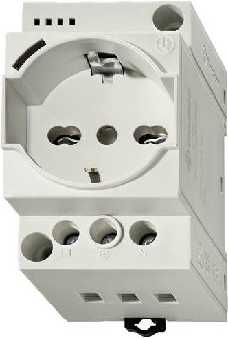 Finder Schaltschrank-Steckdose für DIN-Schiene Grau (RAL 7035) - Bild 1