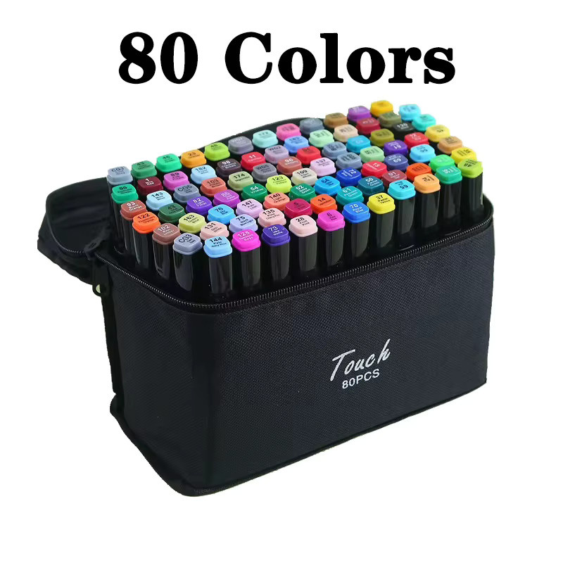 Doppelköpfiges Marker-Set mit 80 Farben für Skizzen, Zeichnungen und Graffiti-Kunst in Multicolour - Bild 4