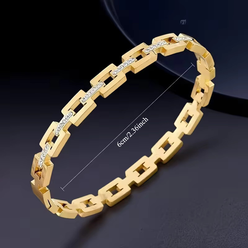 LUXUKISSKIDS Armreifen Edelstahl, Kristall, Gold, Damen - Bild 2