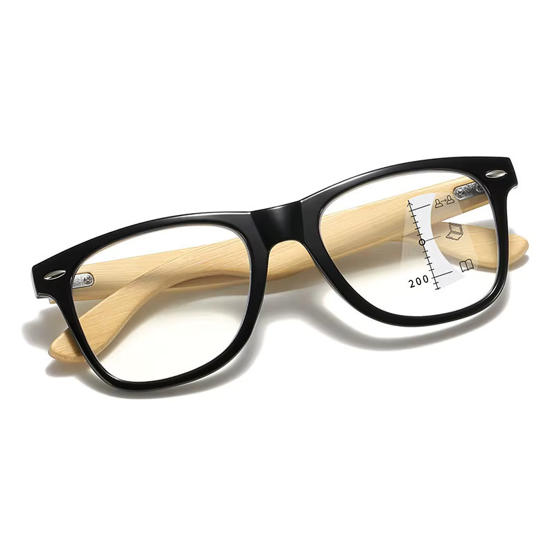 Holz Brille, quadratisch, Vollrand, Unisex, schwarz - Bild 4