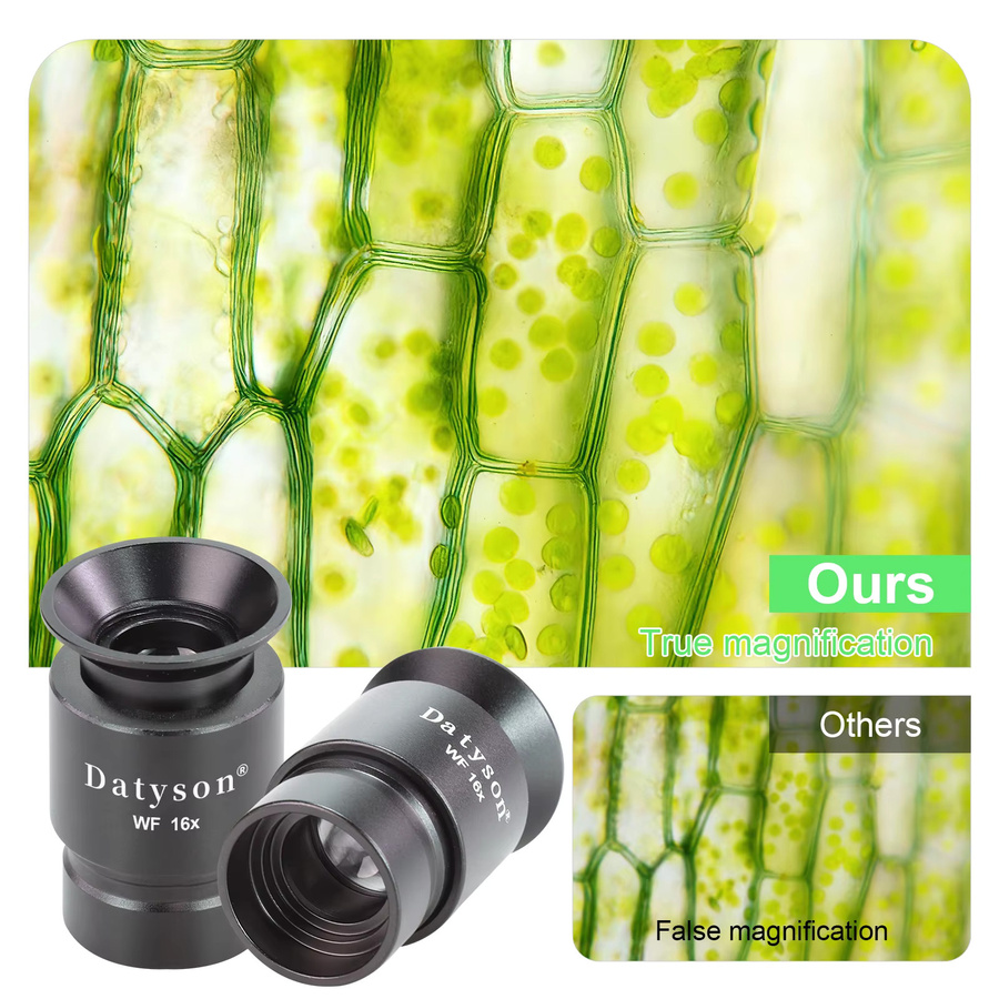 Datyson WF16X Mikroskop-Okular in Schwarz, 23,2 mm Weitfeld-Ganzmetall-Augenschutz für biologische Zusammengesetzte Mikroskope - Bild 4
