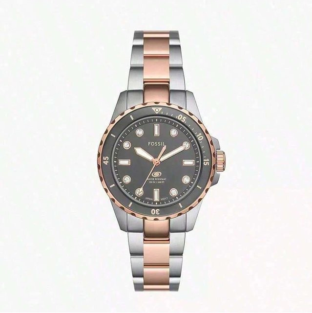 Fossil Armbanduhr Quarz, Edelstahl, Grau, Damen - Bild 1