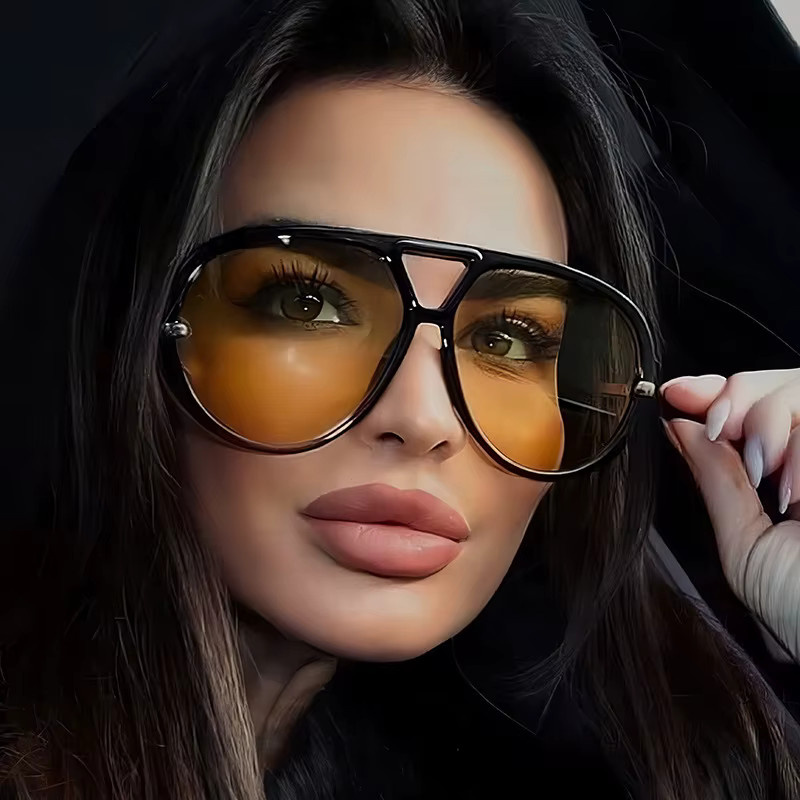 SEVENT PEOPLE Sonnenbrille, oval, Vollrand, Metall, schwarz, Damen - Bild 2