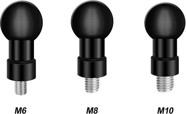 Yaoiler Aluminium Kugelkopfadapter 17mm in Schwarz für M6 M8 M10 Schrauben zur Verlängerung von Motorrad-Rückspiegeln, Handyhalterungen und Kameraständern - Bild 1