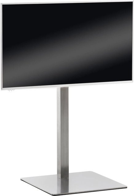 DELUKE TV-Ständer HERNE Eckig Fernsehständer aus Edelstahl in Silber, B/T/H: 64 x 53 x 100 cm - Bild 1