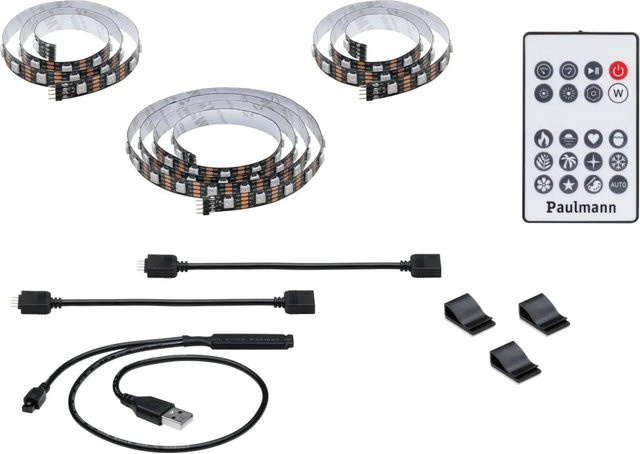 Paulmann EntertainLED TV Strips RGB LED-Streifen-Set für 55 Zoll Fernseher mit USB-Anschluss und Fernbedienung, Schwarz, Multicolour - Bild 2